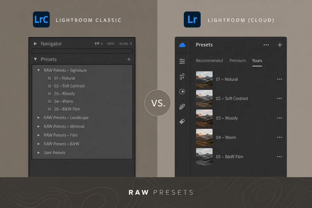 Lightroom Classic vs. Lightroom: Unterschiede bei Presets