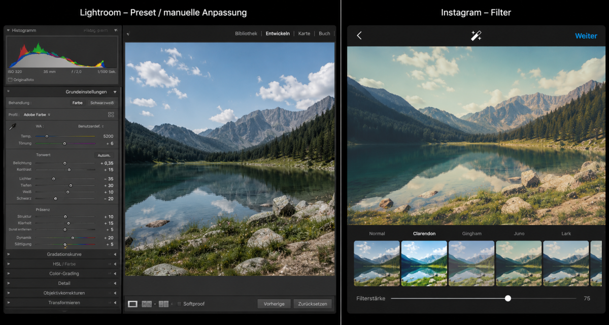 Lightroom-Preset vs. Instagram-Filter: Was ist der Unterschied?