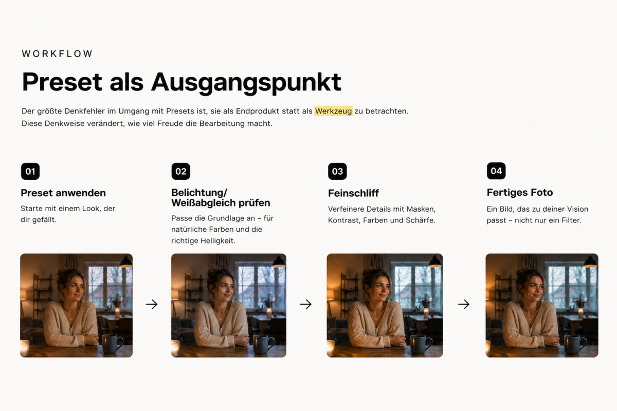 Preset als Ausgangspunkt statt als fertige Bearbeitung